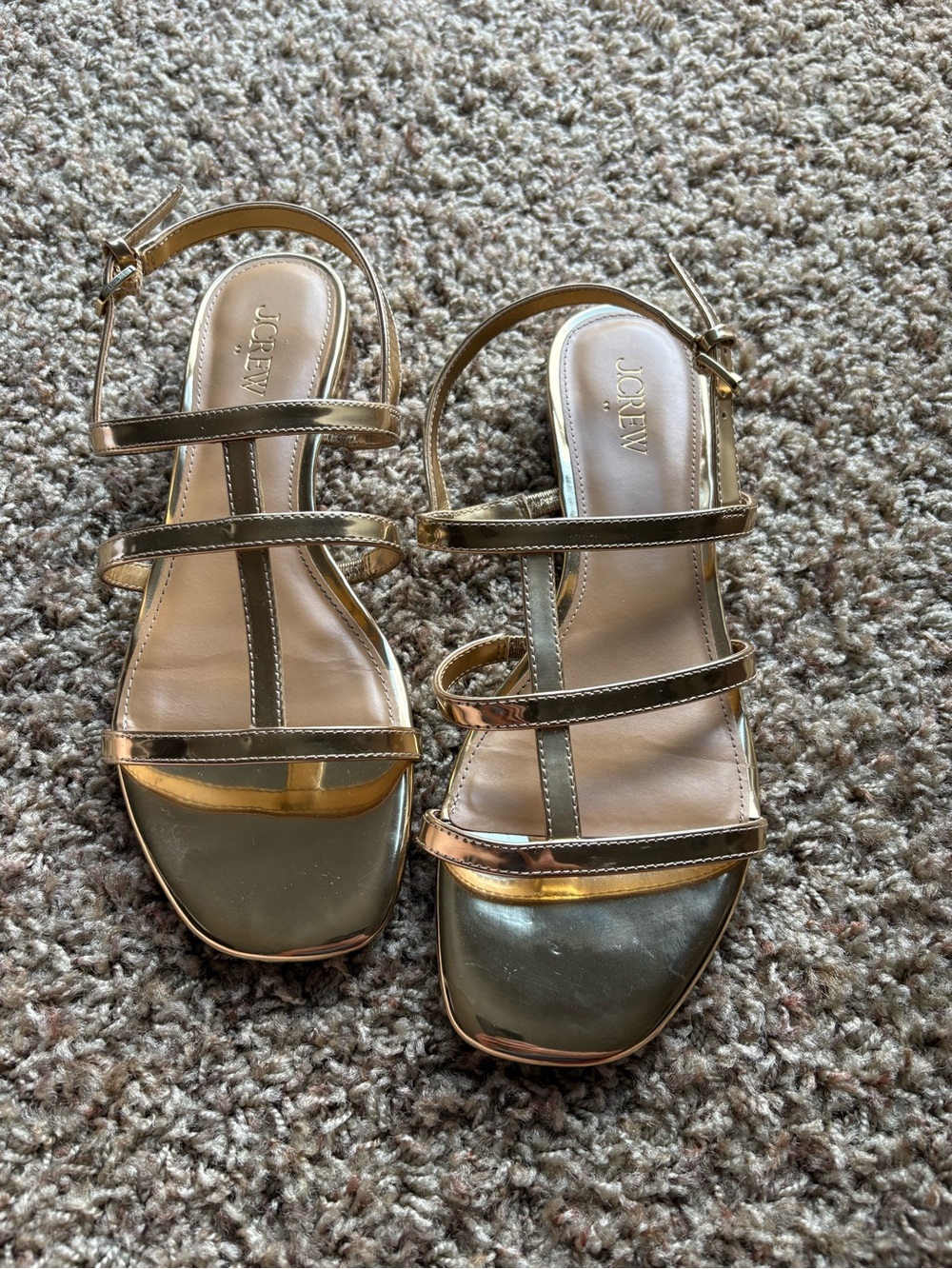 J Crew Gold Sandals